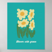 Bloom With Grace Retro Daisy Wall Art ポスター (正面)