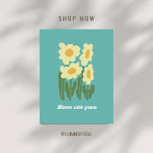 Bloom With Grace Retro Daisy Wall Art ポスター