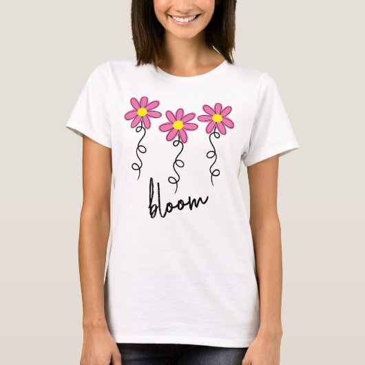 Bloom with Pink Flowers T-Shirt Tシャツ (正面)
