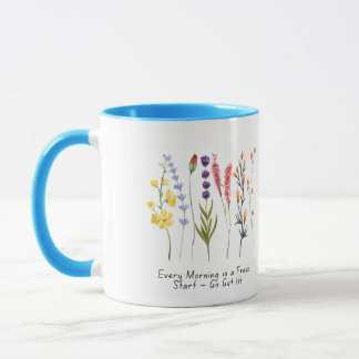 Bloom with Positivity_Motivational Wildflower Mug マグカップ