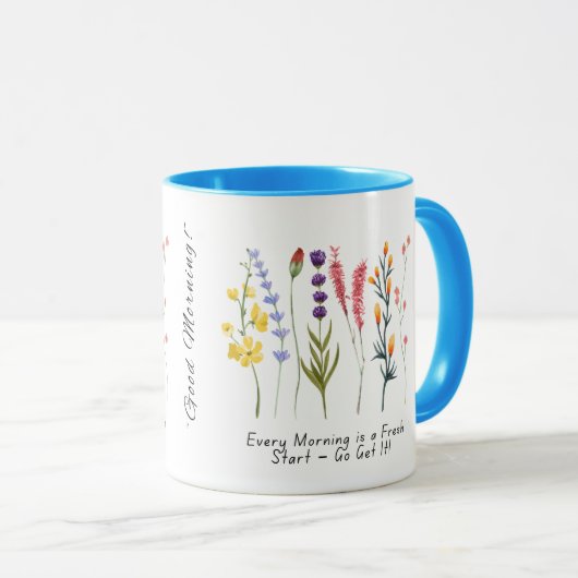 Bloom with Positivity_Motivational Wildflower Mug マグカップ (正面右)