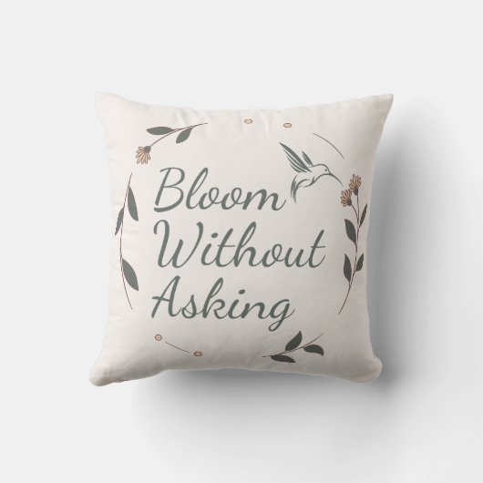 Bloom Without Asking Botanical Pillow クッション (裏面)