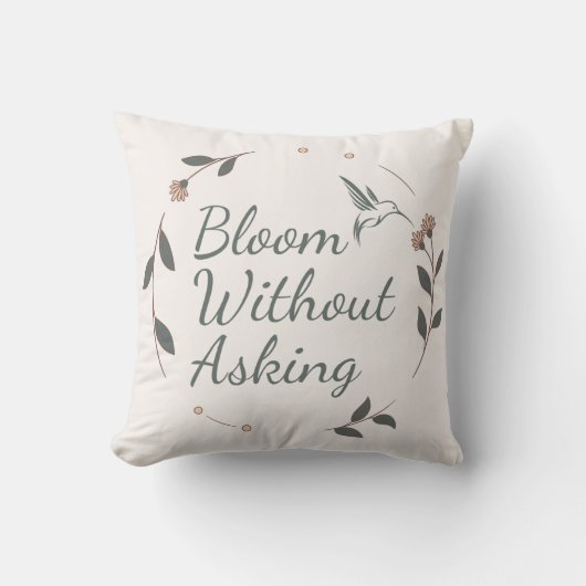 Bloom Without Asking Botanical Pillow クッション (正面)