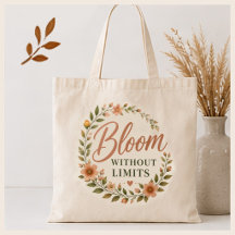 Bloom without Limits フラワーグラフィックキャンバストート