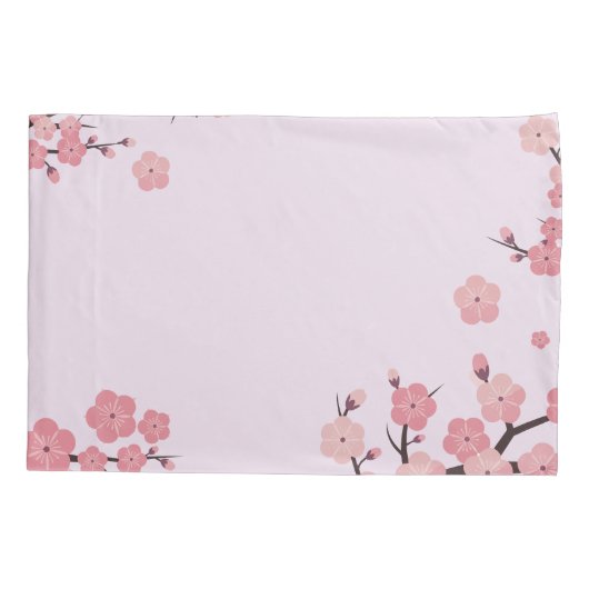Bloomed sakura flowers pillow case 枕カバー (裏面)