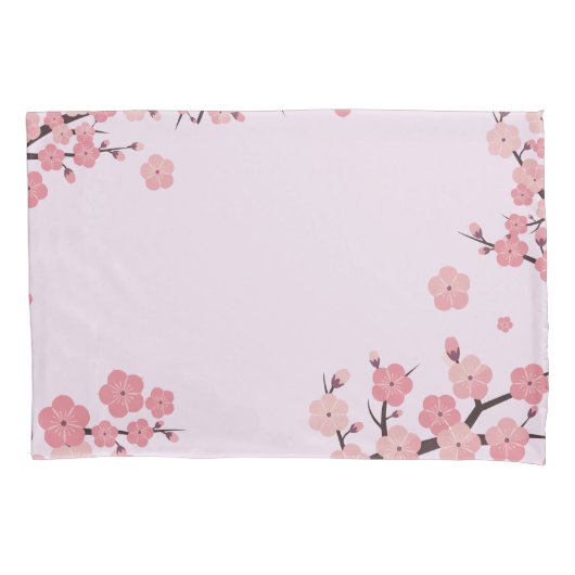 Bloomed sakura flowers pillow case 枕カバー (正面)