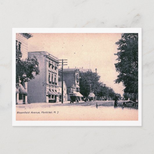 Bloomfield Ave., Montclair NJ 1906ヴィンテージ ポストカード (正面)