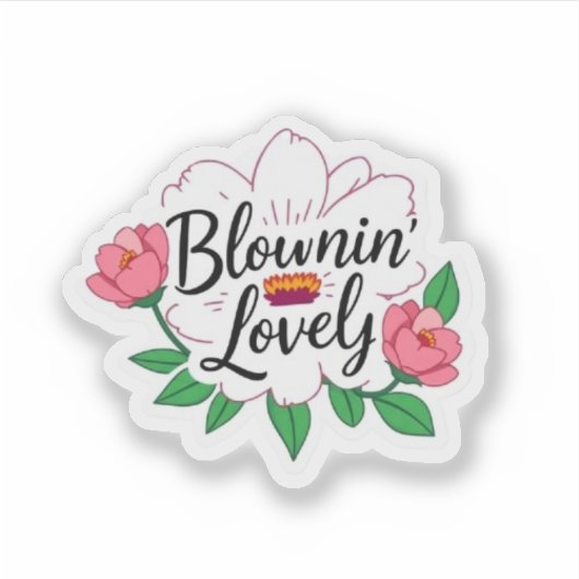 Bloomin Lovely British Slang Flower シール (正面)