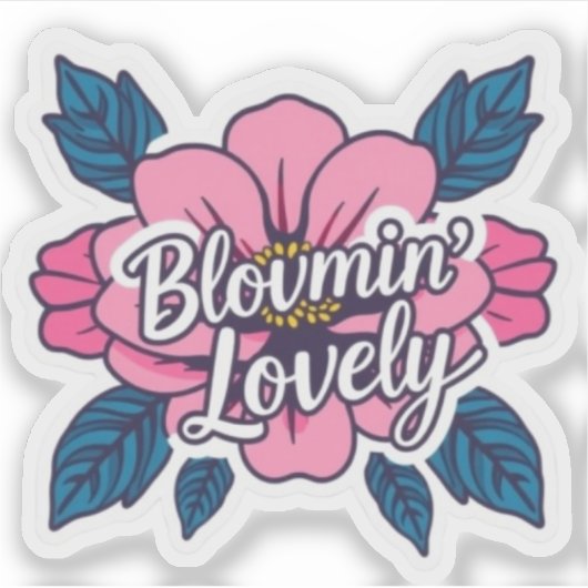 Bloomin Lovely Floral Botanical Aesthetic シール (正面)