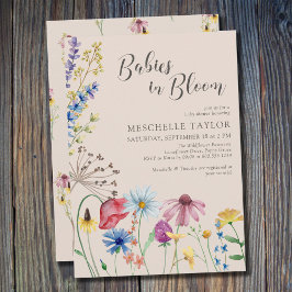Blooming赤ちゃん カントリーの野の花ベビーシャワー 招待状