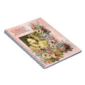 "Blooming all Along"引用文かわいらしの女の子と花 ノートブック (右側)