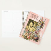 "Blooming all Along"引用文かわいらしの女の子と花 プランナー手帳 (ディスプレー)