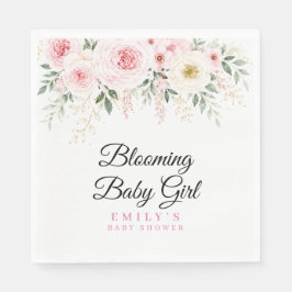 Blooming Baby Girl フラワーベイビーシャワーペーパーナプキン スタンダードランチョンナプキン