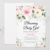 Blooming Baby Girl フラワーベビーシャワー 招待状 (正面/裏面)