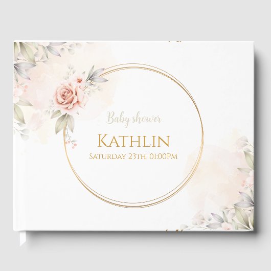 Blooming Baby Shower Invitation ゲストブック (正面)