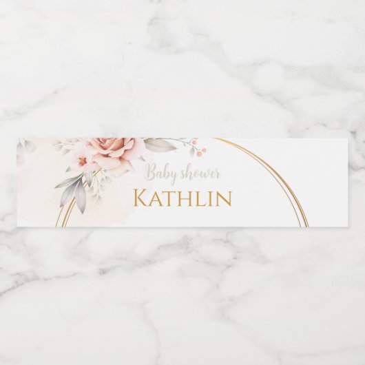 Blooming Baby Shower Invitation ペットボトルラベル (シングルラベル)