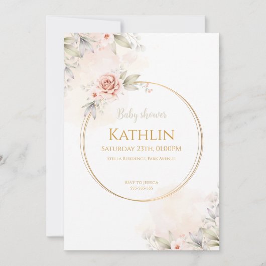 Blooming Baby Shower Invitation 招待状 (正面)