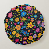 Blooming Beautiful design Round Pillow ラウンドクッション (裏面)