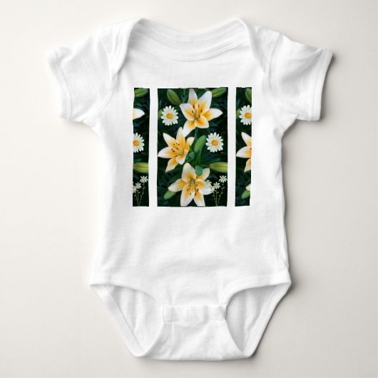 Blooming Beauty Baby Bodysuit – Fresh Floral Vibes ベビーボディスーツ (正面)