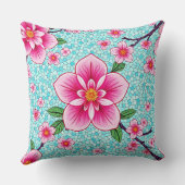 Blooming Beauty Mosaic Throw Pillow クッション (裏面)