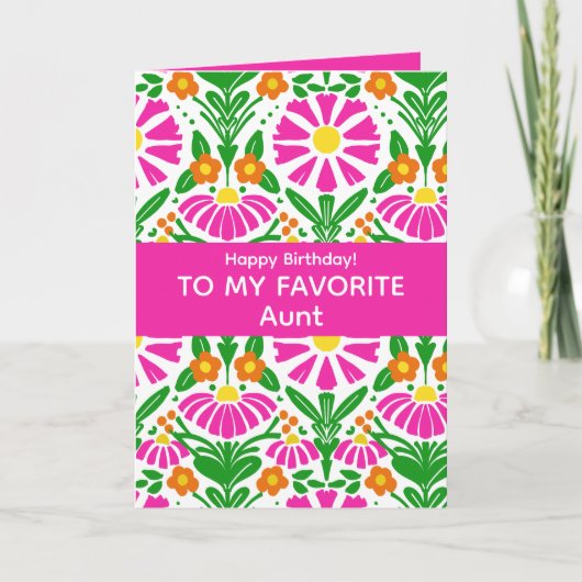 Blooming Birthday Wishes! To Favorite Aunt カード (正面)