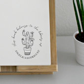 Blooming Cactus Hand-drawn Library Book ラバースタンプ