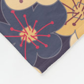 blooming cherry and butterflies seamless pattern.  フリースブランケット (角)