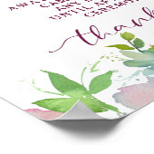 Blooming Chic Floral Unplugged Wedding Table Sign ポスター (角)