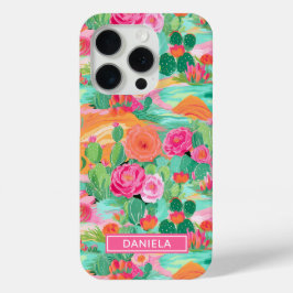 Blooming Desert Cacti オリジナルデザイン iPhone 15 Proケース