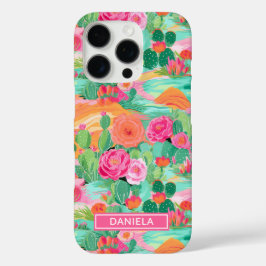 Blooming Desert Cacti Personalized iPhone 16 Proケース