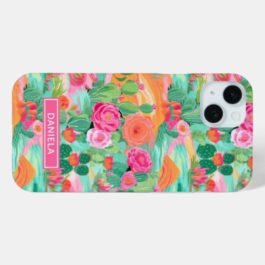 Blooming Desert Cacti Personalized Case-Mate iPhoneケース (裏面 (横))