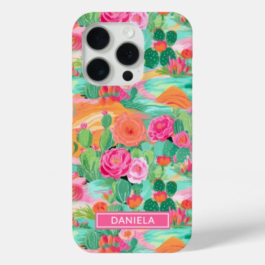 Blooming Desert Cacti Personalized Case-Mate iPhoneケース (裏面)