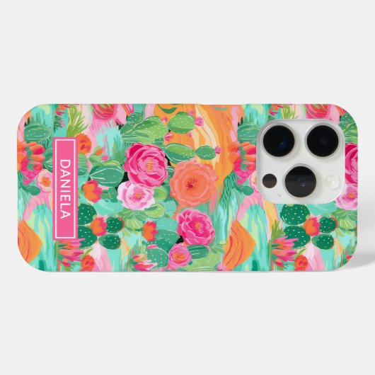 Blooming Desert Cacti Personalized Case-Mate iPhoneケース (裏面 (横))