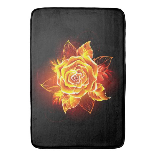Blooming Fire Rose バスマット (正面縦)