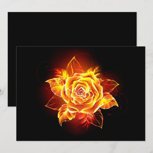 Blooming Fire Rose 招待状 (正面/裏面)