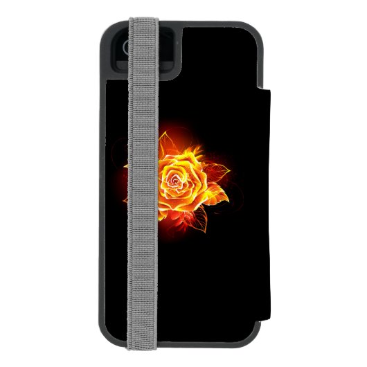 Blooming Fire Rose Incipio iPhoneウォレットケース (フォリオ裏面)