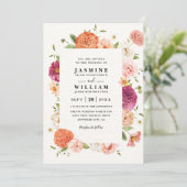 Blooming Floral Elegant Modern Rustic Wedding 招待状 (スタンド正面)