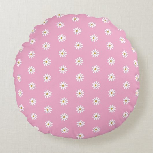 Blooming Flower Design Round Pillow for Home Decor ラウンドクッション (正面)