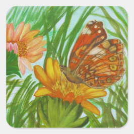 Blooming flower garden スクエアシール