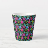 Blooming flower garden chic floral foliage カフェラテマグ (正面)