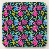 Blooming flower garden chic floral foliage コースター (正面)