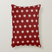 Blooming Flower Pattern Dark Red Accent Pillow アクセントクッション (正面(垂直))