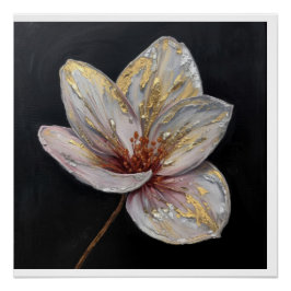 Blooming Flowers Covered with Flowing Artistic Pai ポスター