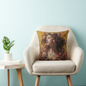 Blooming Goddess Floral Art Throw Pillow クッション (椅子)