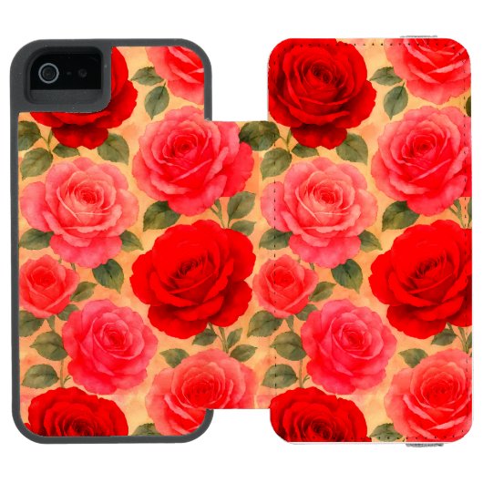 Blooming Grace – Watercolor Rose Harmony Incipio iPhoneウォレットケース (フォリオ Open)