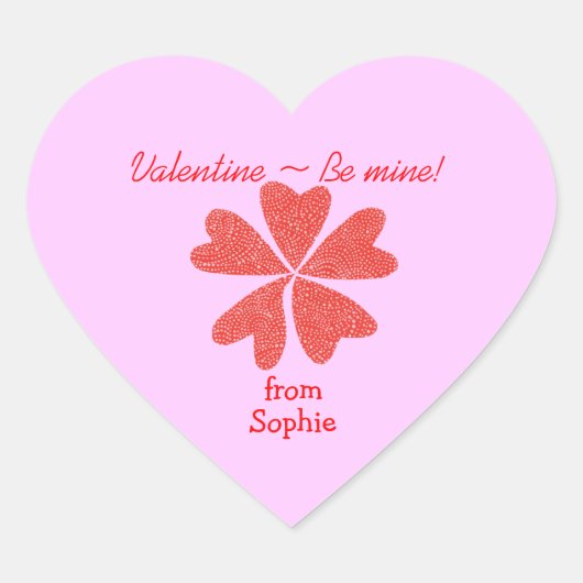 Blooming hearts personalized valentine sticker ハートシール (正面)