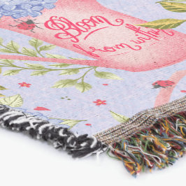 Blooming Hydrangea Cottagecore Pink Watering Cans  スローブランケット