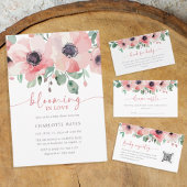 Blooming in Love Baby Shower Pink Baby Shower 招待状