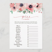 Blooming in Love Baby Shower Price Is Right Game アドバイスカード (正面)