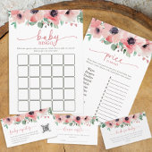 Blooming in Love Diaper Raffle Pink Baby Shower エンクロージャーカード